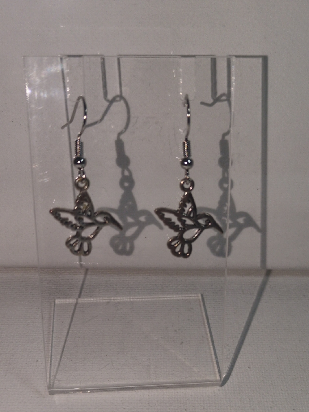 Silver Hummingbird Drop Earrings - Women Jewelry